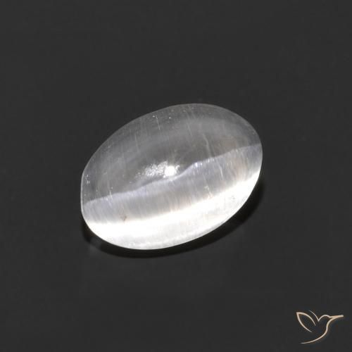 0.84ct Natural Cinza muito claro Sillimanita Olho de Gato, oval, Transparente