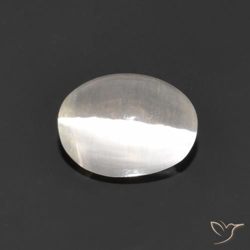 1.15ct Natural Cinza muito claro Sillimanita Olho de Gato, oval, Transparente