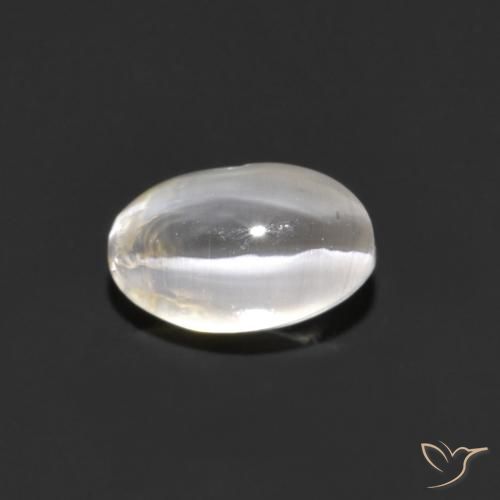 1.06ct Natural Cinza muito claro Sillimanita Olho de Gato, oval, Transparente