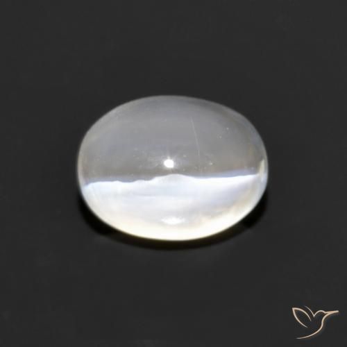 1.30ct Natural Cinza muito claro Sillimanita Olho de Gato, oval, Transparente