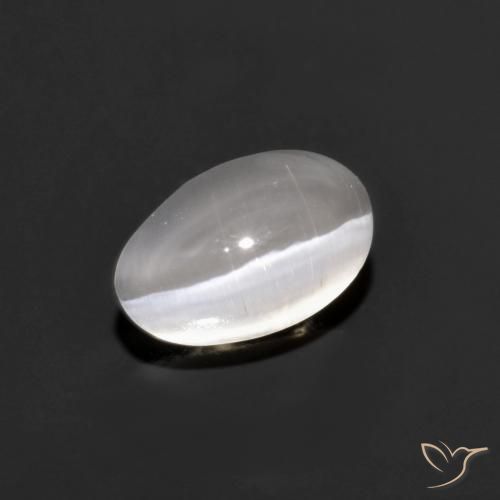 1.14ct Natural Cinza muito claro Sillimanita Olho de Gato, oval, Transparente