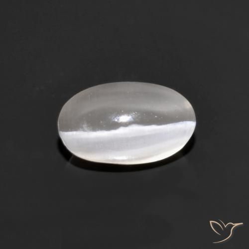1.10ct Natural Cinza muito claro Sillimanita Olho de Gato, oval, Transparente