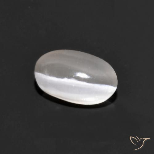 Sillimanita Olho de Gato Cinza muito claro Natural 1.10ct, oval, Transparente