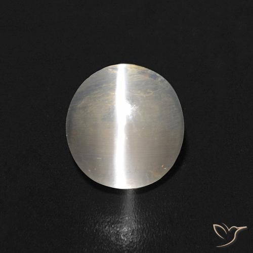 0.99ct Natural branco quente Sillimanita Olho de Gato, oval, Transparente