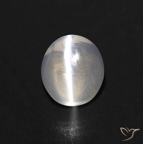 1.08ct Natural branco quente Sillimanita Olho de Gato, oval, Transparente