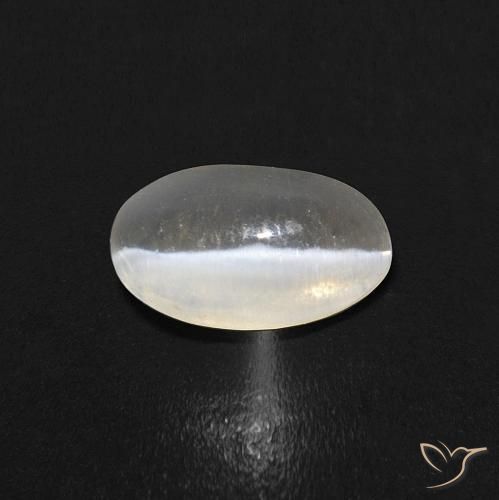 0.84ct Natural branco quente Sillimanita Olho de Gato, oval, Transparente