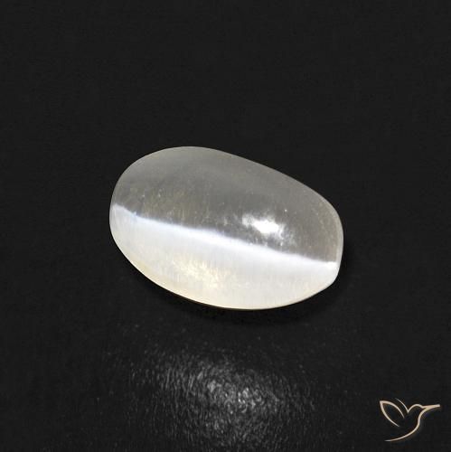 Sillimanita Olho de Gato branco quente Natural 0.84ct, oval, Transparente
