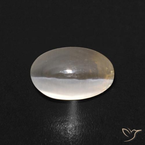 1.10ct Natural branco quente Sillimanita Olho de Gato, oval, Transparente