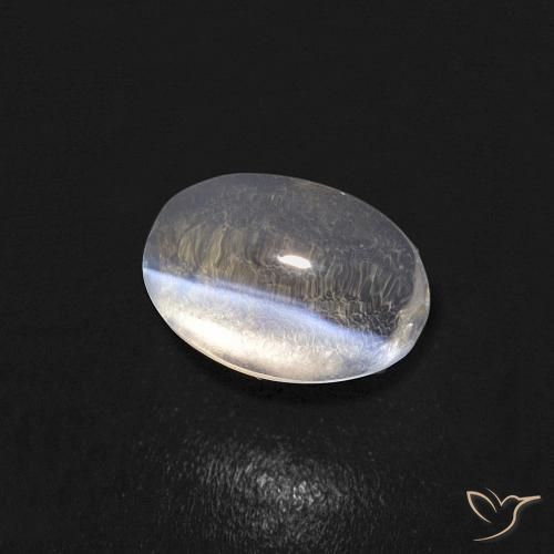 Sillimanita Olho de Gato branco quente Natural 0.85ct, oval, Transparente