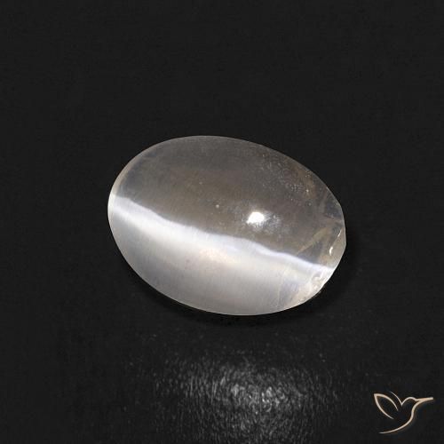 Sillimanita Olho de Gato branco quente Natural 0.68ct, oval, Transparente
