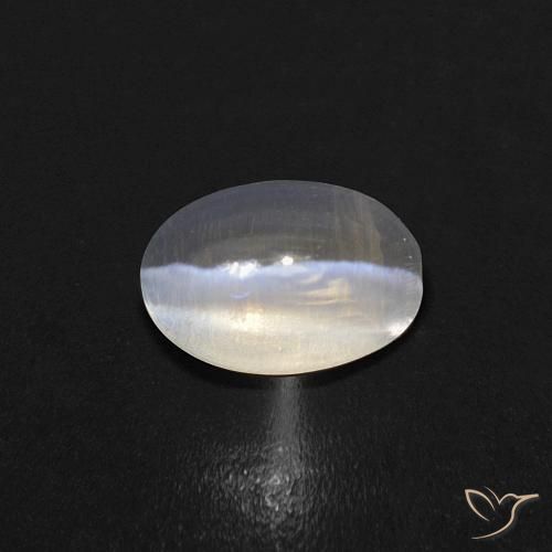 0.86ct Natural branco quente Sillimanita Olho de Gato, oval, Transparente