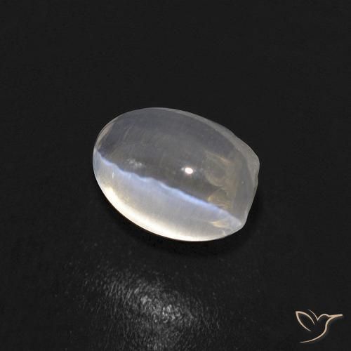 Sillimanita Olho de Gato branco quente Natural 0.86ct, oval, Transparente