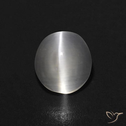 1.08ct Natural branco quente Sillimanita Olho de Gato, oval, Transparente