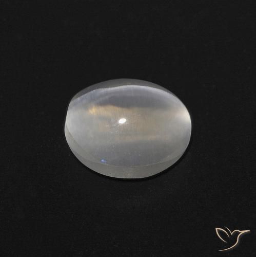 Sillimanita Olho de Gato branco quente Natural 1.08ct, oval, Transparente