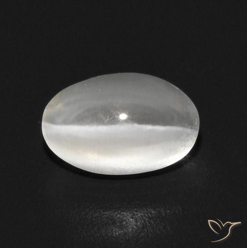 1.12ct Natural branco quente Sillimanita Olho de Gato, oval, Transparente