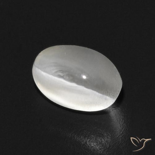 Sillimanita Olho de Gato branco quente Natural 1.12ct, oval, Transparente