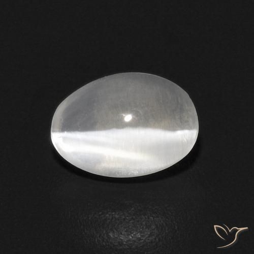 0.87ct Natural branco quente Sillimanita Olho de Gato, oval, Transparente