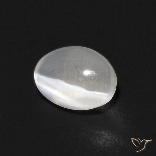 Sillimanita Olho de Gato branco quente Natural 0.87ct, oval, Transparente