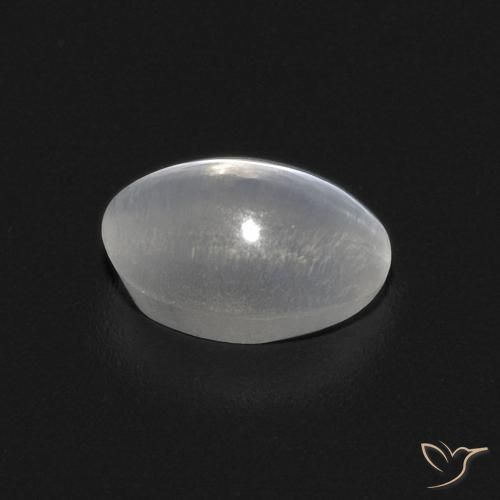 Sillimanita Olho de Gato Branco Natural 0.91ct, oval, Transparente