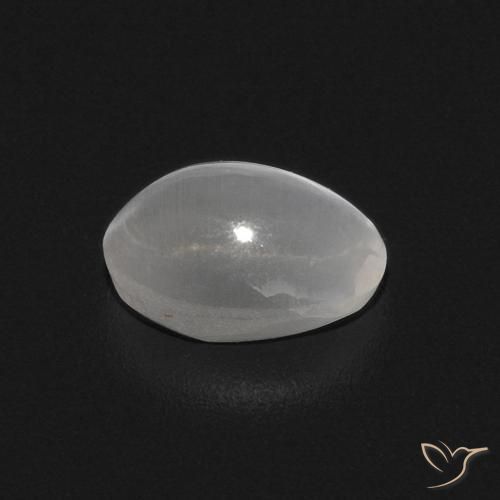 Sillimanita Olho de Gato Branco Natural 0.84ct, oval, Transparente