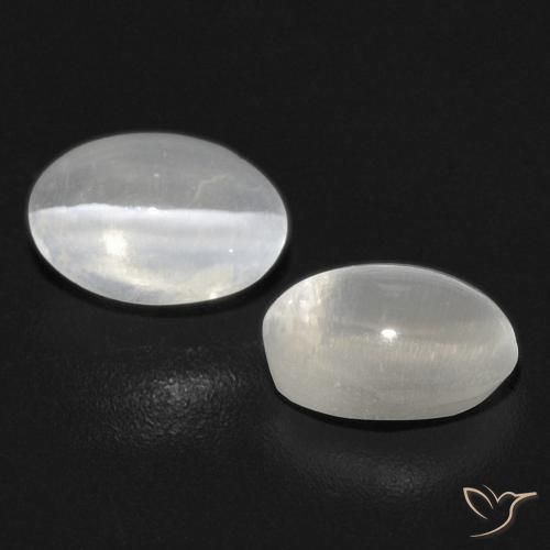 Pedras preciosas de Sillimanita Olho de Gato Branco natural de 1.40 ct, oval, Transparente