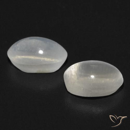 Pedras preciosas de Sillimanita Olho de Gato Branco natural de 1.40 ct, oval, Transparente