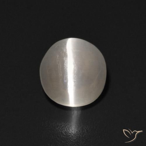 0.90ct Natural branco quente Sillimanita Olho de Gato, oval, Transparente