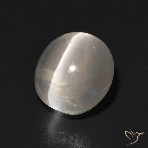 Sillimanita Olho de Gato branco quente Natural 1.42ct, oval, Transparente
