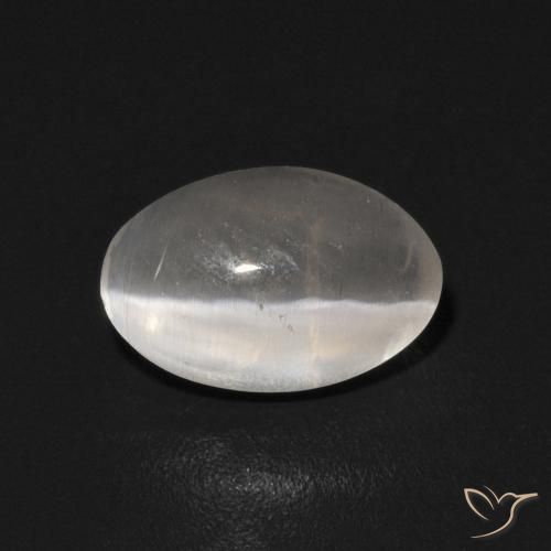 0.94ct Natural branco quente Sillimanita Olho de Gato, oval, Transparente