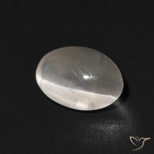 Sillimanita Olho de Gato branco quente Natural 0.94ct, oval, Transparente