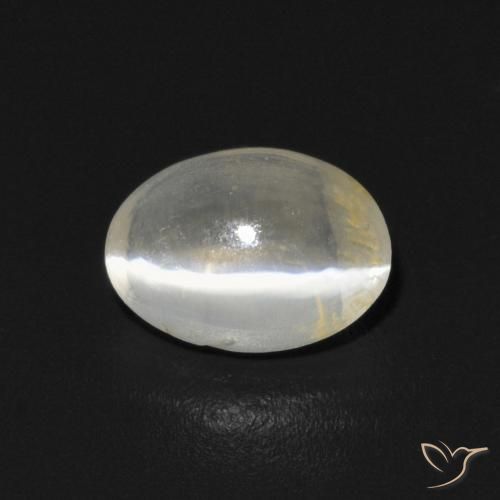 0.76ct Natural branco quente Sillimanita Olho de Gato, oval, Transparente