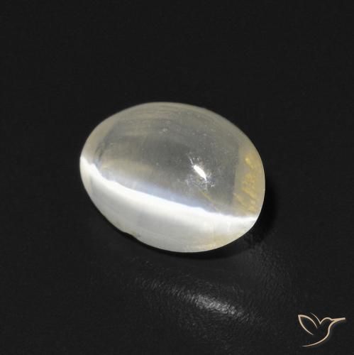 Sillimanita Olho de Gato branco quente Natural 0.76ct, oval, Transparente