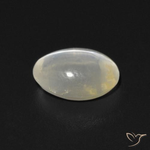 Sillimanita Olho de Gato branco quente Natural 0.76ct, oval, Transparente