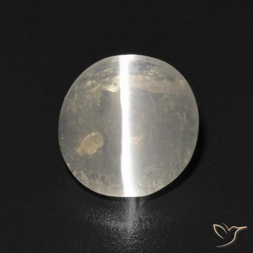 1.17ct Natural branco quente Sillimanita Olho de Gato, oval, Transparente
