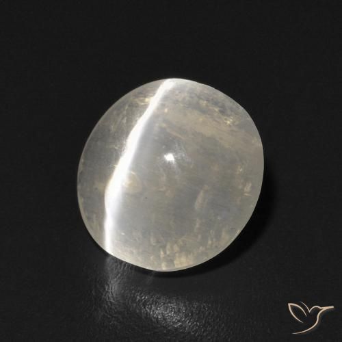 Sillimanita Olho de Gato branco quente Natural 1.17ct, oval, Transparente