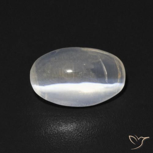 0.83ct Natural branco quente Sillimanita Olho de Gato, oval, Transparente