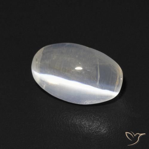 Sillimanita Olho de Gato branco quente Natural 0.83ct, oval, Transparente