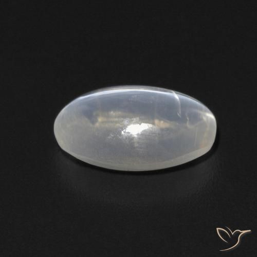 Sillimanita Olho de Gato branco quente Natural 0.83ct, oval, Transparente