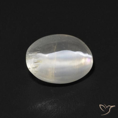 0.97ct Natural branco quente Sillimanita Olho de Gato, oval, Transparente