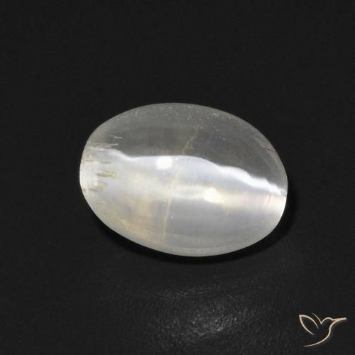 Sillimanita Olho de Gato branco quente Natural 0.97ct, oval, Transparente