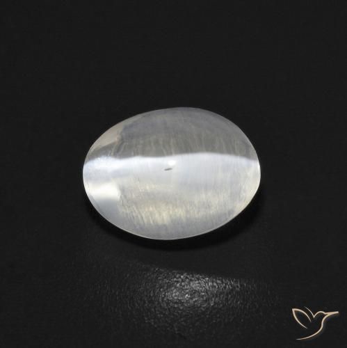 1.05ct Natural Cinza muito claro Sillimanita Olho de Gato, oval, Transparente