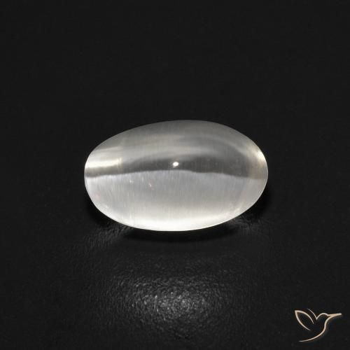 0.89ct Natural Cinza muito claro Sillimanita Olho de Gato, oval, Transparente