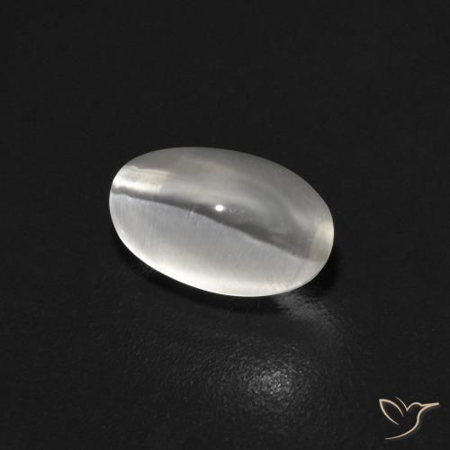 Sillimanita Olho de Gato Cinza muito claro Natural 0.89ct, oval, Transparente
