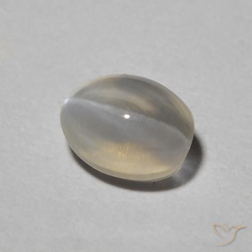 Sillimanita Olho de Gato Cinza claro Natural 1.00ct, oval, Translúcido