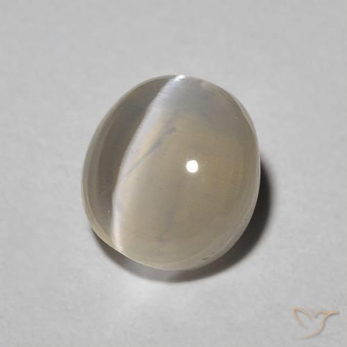 Sillimanita Olho de Gato Warm Grey Natural 1.49ct, oval, Translúcido