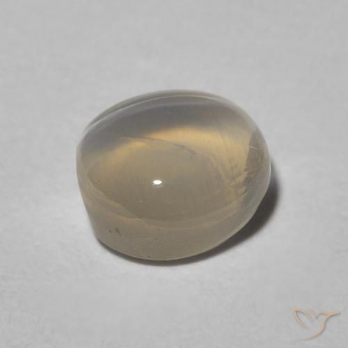 Sillimanita Olho de Gato Warm Grey Natural 1.49ct, oval, Translúcido