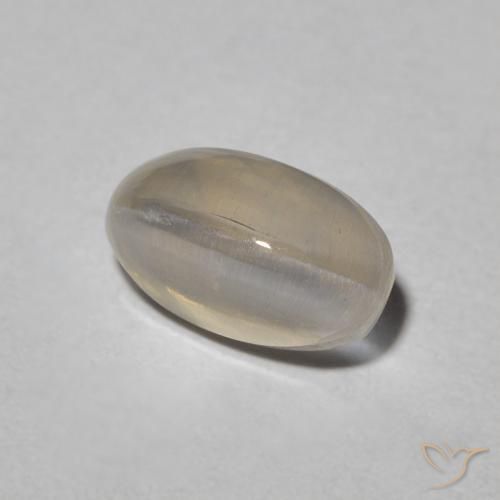Sillimanita Olho de Gato Warm Grey Natural 1.31ct, oval, Translúcido