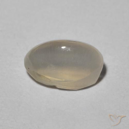 Sillimanita Olho de Gato Warm Grey Natural 1.31ct, oval, Translúcido