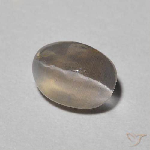 Sillimanita Olho de Gato Cinza claro Natural 0.99ct, oval, Translúcido