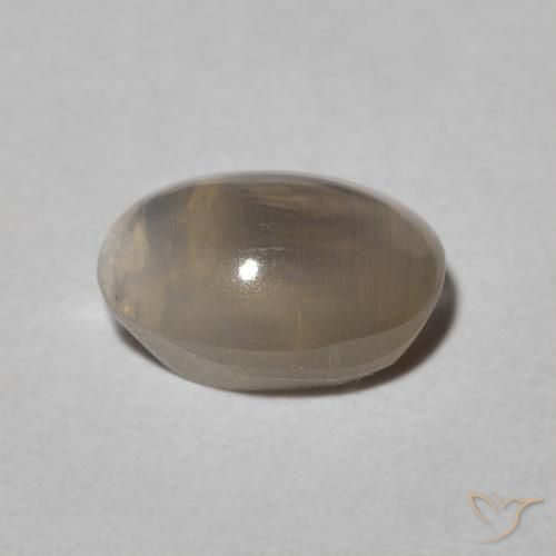 Sillimanita Olho de Gato Warm Grey Natural 1.09ct, oval, Translúcido
